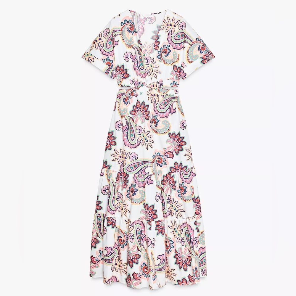 ZARA CUT OUT PRINTED POPLIN DRESS - Picture 12 of 12